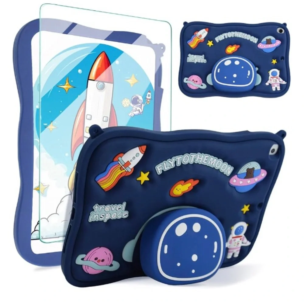 Space-Themed Astronaut Tablet Case with Strap